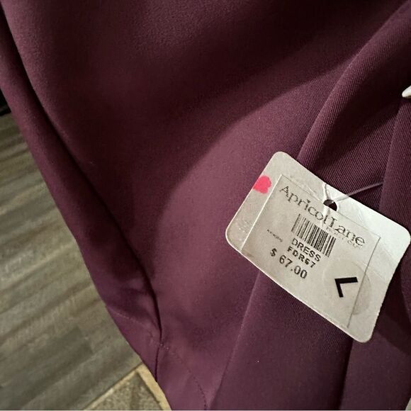 PLUM PURPLE Halter Bare Back Fitted Ruffle Dress Mothers Day Graduation Lg NWT - Picture 9 of 12